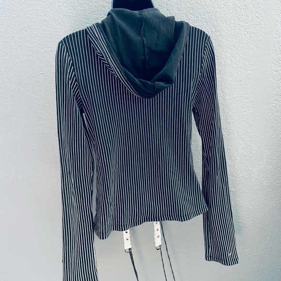 Skelanimals by Tripp NYC Pinstriped Hooded Sweatshirt - FITS LIKE WOMEN’S SMALL - Picture 5 of 6